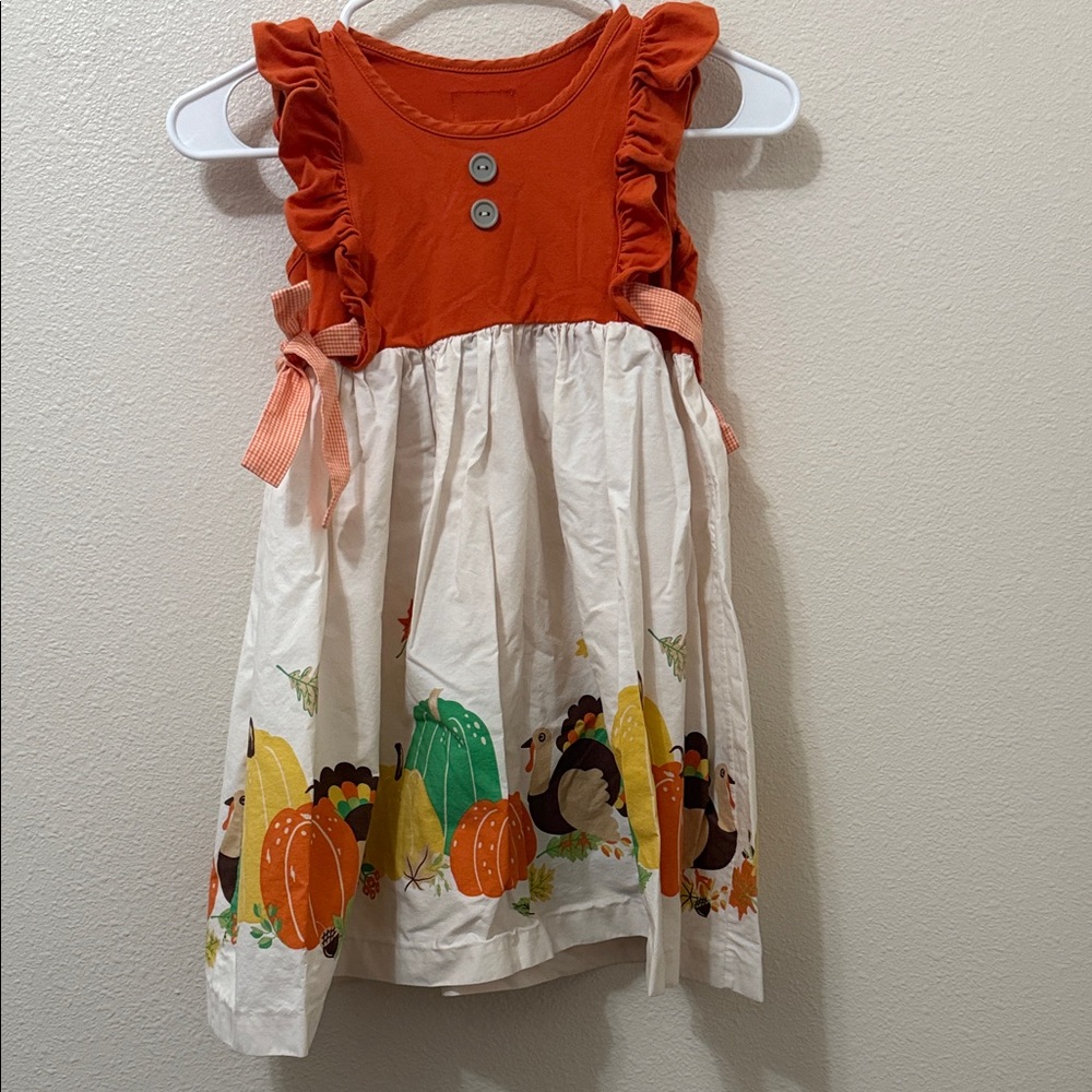 Eleanor Rose Orange and Cream Turkey Dress